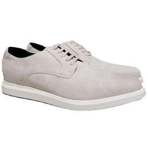 Calvin Klein Men Yuzo Casual Derby Oxfords Size US 7.5M Light Gray Faux Leather